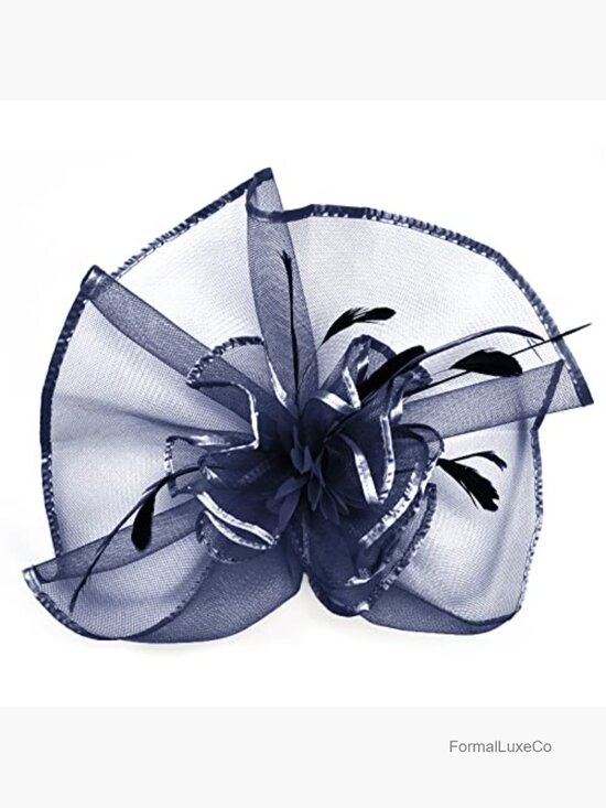 Fascinator Hat with Mesh Feather Clip for Wedding Cocktail Party main image 5